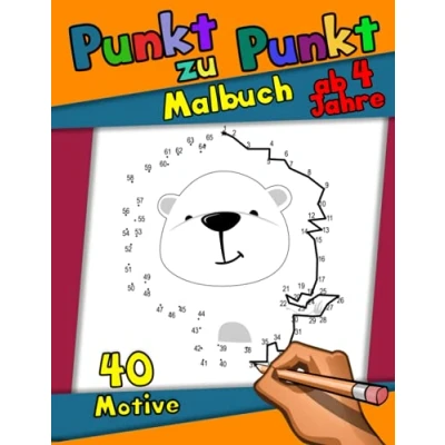 Abbildung von Punkt zu Punkt: Verbinde die Punkte Zeichenbuch und Malbuch mit Tieren für Kinder in Kindergarten, Vorschule, Grundschule, malen nach Zahlen ab 4 Jahre