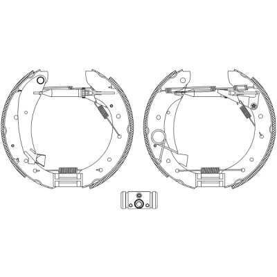 Abbildung von TEXTAR Shoe Kit Pro 84049601 Bremsensatz, Trommelbremse mit Radbremszylinder, Stellelement