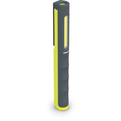 Abbildung von Philips Xperion 6000 LED Penlight, wiederaufladbare Stiftlampe mit Leuchtfeld (200lm) und zusätzlichem Spotlicht (120lm), USB C, drehbarer Magnetclip