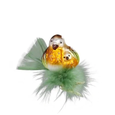 Abbildung von Inge glas Christbaumschmuck, Baumschmuck Vogel Hab Dich Lieb Glas, mundgeblasen Größe: 5,5 cm
