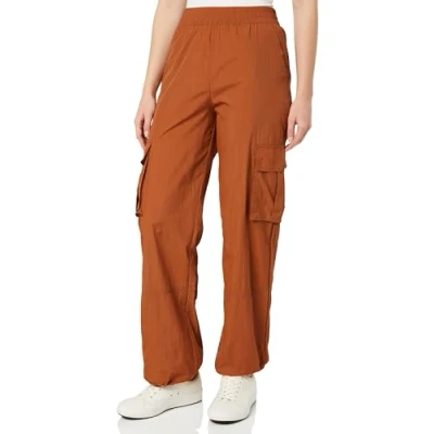 Abbildung von Kaffe Damen Women&#039;s Cargo Pants Casual Fit High Waisted Elastic Waist Drawstring Cuff Hose, Rawhide,