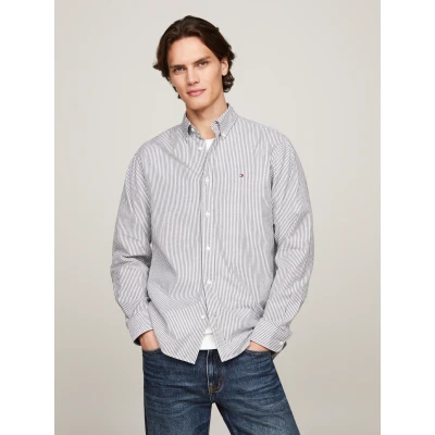 Abbildung von Tommy Hilfiger SOFT EASY Stripe Hemd, Herren, Größe: Small, Desert sky/optic white