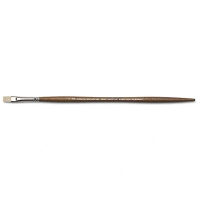 Abbildung von Winsor &amp; Newton 5010304 synthetischer Künstler Ölpinsel mit hoher Elastizität Lebensdauer, ergonomischer Stiel für Ölfarben und Alkydfarben Flachpinsel, kurz Nr. 4