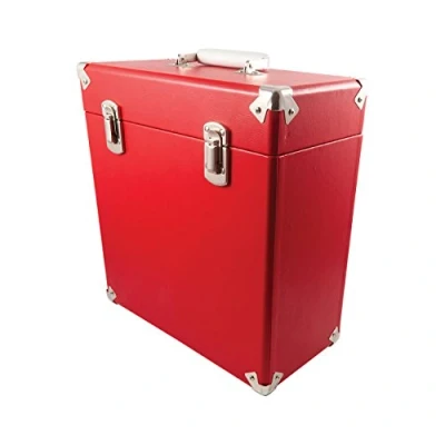 Abbildung von GPO CASE12 Tragbares Aufbewahrungsbox für 12&quot; Schallplatten (für bis zu 30 Vinyl Schallplatten), Rot