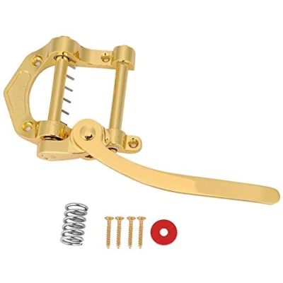 Abbildung von Alnicov Gitarren Tremolo Einheit Vibrato Bridge, Saitenhalter für Tele, SG, LP, ETC E Gold
