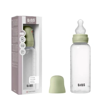Abbildung von BIBS Babyflasche 270 ml. Sauger aus Silikon Babyflaschenset. Anti Kolik. BPA frei. Mittlerem Fluss. leicht und einfach zu reinigen. geeignet für Neugeborene ab 0 Jahren Sage