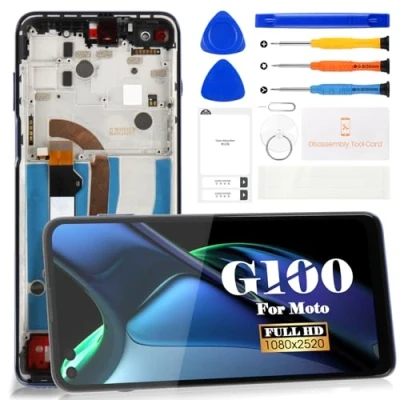 Abbildung von SRJTEK für Motorola Moto G100 LCD Display Edge S Bildschirm Ersatz Touchscreen Digitizer XT2125 Reparatur Sets (schwarz, mit Rahmen)