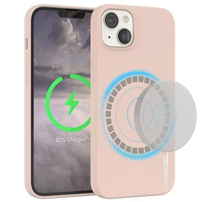 Abbildung von EAZY Case Silikonhülle für iPhone 14 Plus Hülle mit MagSafe Silikon Rosa weich stoßfeste Handyhülle Schutzhülle Kameraschutz Dünn Premium Schutz Cover TPU Bumper Braun