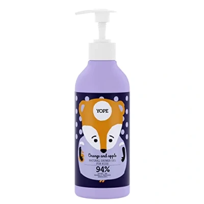 Abbildung von YOPE Natürliches Duschgel für Kinder Orange und Apfel Orangenextrakt Vitamin C 94% natürliche Inhaltsstoffe Feuchtigkeitsspendend 400 ml