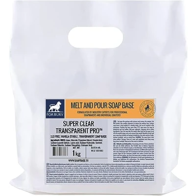 Abbildung von Forbury 1kg Glycerinseife Transparent Pro, Rohseife Seifenbasis (SLS frei), Melt and Pour Clear soap Base