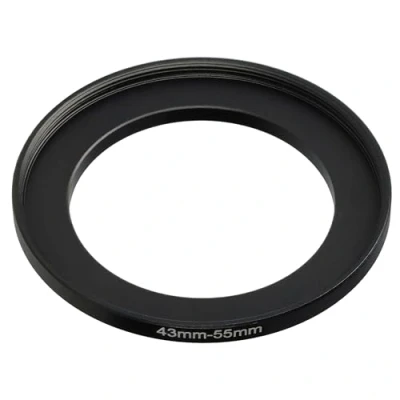 Abbildung von vhbw Step Up Ring Adapter von 43 mm auf 55 für Kamera Objektiv Filteradapter, Metall, Schwarz