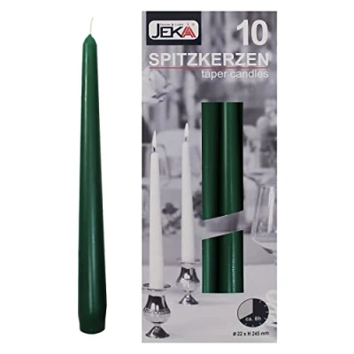 Abbildung von Ebersbacher Kerzen Spitzkerzen dunkelgrün, ca. 22 x 240 mm, 10 Stück/Pack