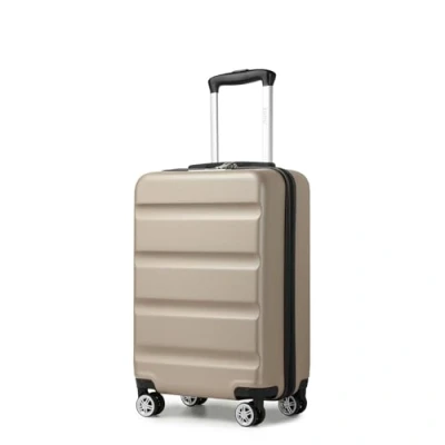 Abbildung von KONO Koffer Trolley Handgepäck Kabinenkoffer Leichte Hartschalengepäck mit TSA Schloss und doppelte Spinnrollen für Reisen Business 55x35x22cm, Gold