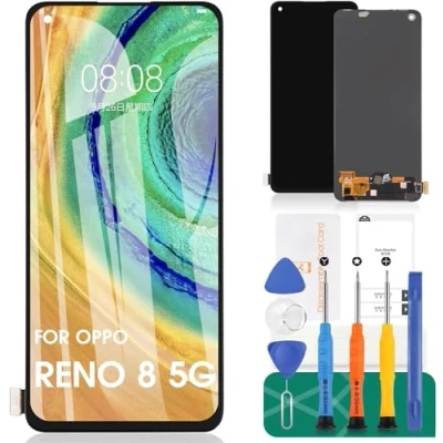 Abbildung von TFT für Oppo Reno8 5G Bildschirm Ersatz Reno 8 LCD Display Touchscreen Digitizer CPH2359 Reparatur Sets (schwarz, keine Fingerabdruckerkennung)