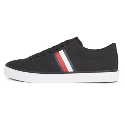 Abbildung von Tommy Hilfiger Herren Vulcanized Sneaker Core Stripes Mesh Low Top, Schwarz (Black), 45