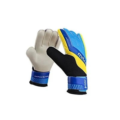 Abbildung von Mitre Magnetite Torwarthandschuhe sei bereit für das Fußballspiel hoher Komfort, Schwarz/Blau/Gelb, Größe 7