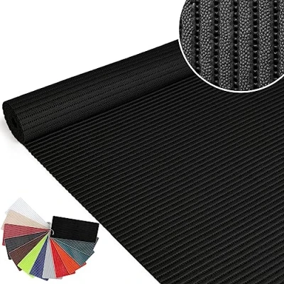 Abbildung von ANRO Badematte Weichschaummatte Bad und Duschvorleger Antirutsch Badläufer Uni Schwarz 120x130cm