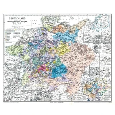 Abbildung von Historische Karte: DEUTSCHLAND zur Zeit des Dreissigjährigen Krieges. Dreißigjähriger Krieg 1618 1648 (Plano)