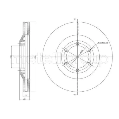 Abbildung von METELLI Bremsscheibe MAZDA: 6 Limousine, Hatchback, 323 F 6, ISUZU: D Max II Pickup, 1 Pritsche / Fahrgestell 23 1200C