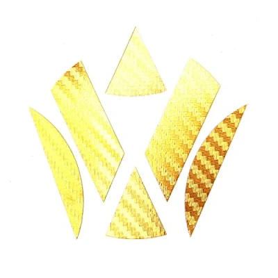 Abbildung von Finest Folia Emblem Ecken Inlays Folie Aufkleber passgenau (K006 Carbon Gold)