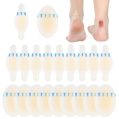 Abbildung von iLamvie 20 Stück Blasenpflaster,Hydrokolloid Pflaster,Wasserdicht Gel Pflaster, Ferse Blasenpflaster,fersenschutz, Linderung von Reibungsschmerzen Zehen,Vorfuß,Ferse