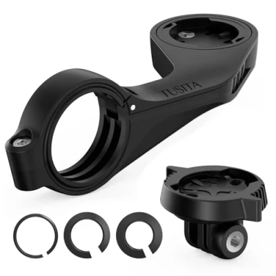 Abbildung von TUSITA Flush Out Front Halterung Kompatibel mit Wahoo Elemnt GPS Fahrradcomputer, Viertelumdrehung zu Reibung Flansch Adapter Inklusive