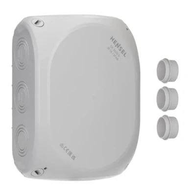 Abbildung von Hensel DK1600G Kabelabzweigkasten Feuchtraumdose IP 55/66 bis 16 qmm 3phasig, 25 1phasig, ohne Klemme