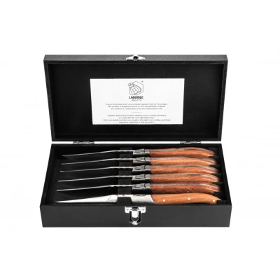 Abbildung von Laguiole Style de Vie Luxury Line Steakmesser 6 Stück Pakka Rose