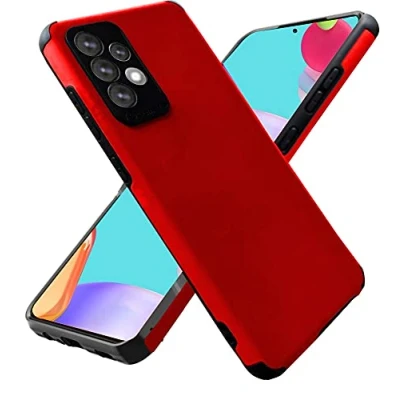 Abbildung von Hülle für Samsung Galaxy A52 5G, A52S 4G, Folmecket stoßdämpfend, flexibel, TPU Gummi, Schutzhülle 5G/A52S 5G/A52 4G (6,5 Zoll) Rot