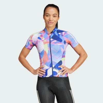Abbildung von adidas Performance Essentials 3STRIPES Pattern Clash Cyclingtrikot, Damen, Größe: XL, Dark blue lucid