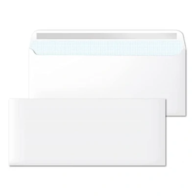Abbildung von Papierumschläge, amerikanischer weißer Umschlag, ohne Fenster, Maße 225 x 115 mm, weiße Umschläge für Briefe und Dokumente, Briefumschläge 90 g/m² mit Haftverschluss · m office (2000 Stück)