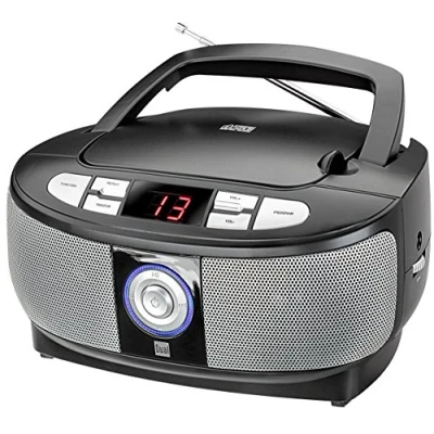Abbildung von Dual 74575 P 49 1 Boombox mit CD Player (UKW Radio, LED Display, Netz oder Batteriebetrieb) schwarz