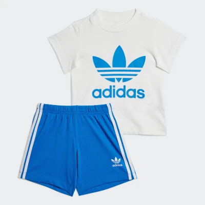 Abbildung von adidas Originals TEE Infant Unisex SET Shorts für Kinder, Größe: 62, Blue bird