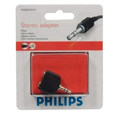 Abbildung von Philips SWA 2551 W/10 Stereo Y Adapter (2x 3,5 mm Buchse 1x Stecker) schwarz