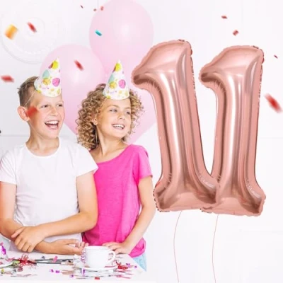 Abbildung von ballonluftballon 11 jahre Rose ballons 40&quot; 101cm Geburtstagsdeko Folienballon Zahl Deko zum Geburtstag fliegt mit Helium für Männer Frauen Geburtstagsparty Jubiläum