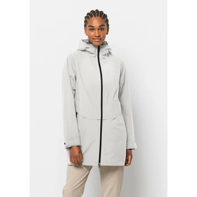 Abbildung von Jack Wolfskin Mainkai LONG Outdoorjacke, Damen, Größe: Medium, Silver cloud