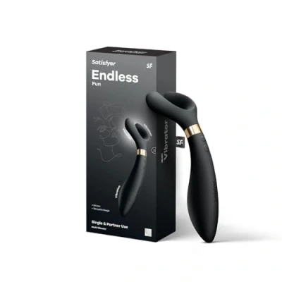 Abbildung von Satisfyer Endless Fun Vibrator für Paare 33 Anwendungsmöglichkeiten mit 100 Vibrations Funktionen Stark &amp; Leise Frau Mann Sex Spielzeug verwendbar als Dildo und Klitoris Stimulation