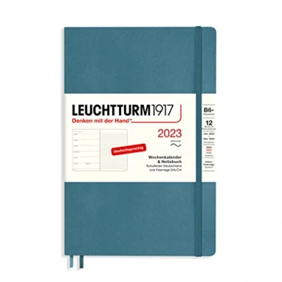 Abbildung von LEUCHTTURM1917 365705 Wochenkalender &amp; Notizbuch Softcover Paperback (B6+) 2023, 12 Monate, Stone Blue, Deutsch