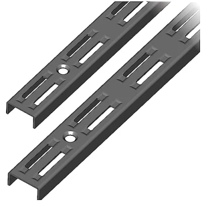Abbildung von Element System 10001 00029 Wandschiene 2 reihig / Stück 4 Abmessungen 3 Farben/L = 200 cm/schwarz/für Regalsystem/Regalträger/Wandregal