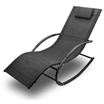 Abbildung von BITUXX Sonnenliege Gartenliege Relaxliege Schaukelliege Liegestuhl Schaukelstuhl (1 Liege)(Schwarz)