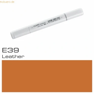 Abbildung von COPIC Sketch Marker Typ E 39, Leather, professioneller Pinselmarker, mit einer Super Brush Spitze und Medium Broad
