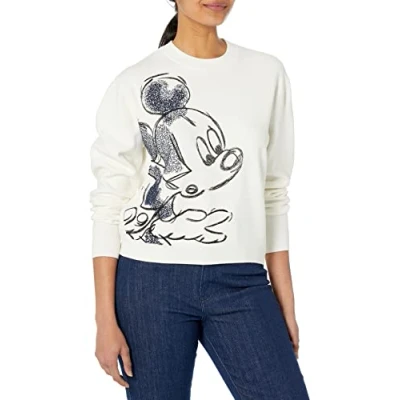 Abbildung von Desigual Women&#039;s JERS_Mickey 1001 Sweatshirt, White, L