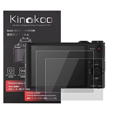 Abbildung von kinokoo Gehärtetes Glas für Sony WX350/WX300 Kristallklarer Film WX350 WX300 Displayschutzfolie Blasenfrei/Kratzfest(2er Pack)