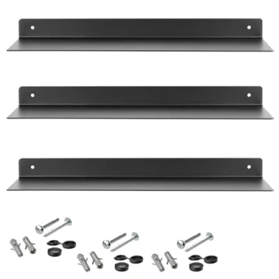 Abbildung von SOTECH 3er Set Design Schwebe Regal Hover III 350 x 130 30 mm schwarz, Wandmontage, Wandregal inkl. Befestigungsset, Moderne Duschablage für Bad Küche oder Wohnzimmer