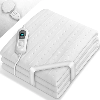Abbildung von sinnlein Elektrofußwärmer Wärmeunterbett elektrisch Heizdecke Abschaltautomatik, 2 Temperaturzonen, 3 Temperaturstufen