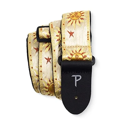 Abbildung von Perri&#039;s Leathers Ltd. Gitarrengurt Nylon Jacquard Hello Sunshine Gold Einstellbar Für Akustik /Bass /Elektrogitarren Hergestellt in Kanada (TWS 7247)