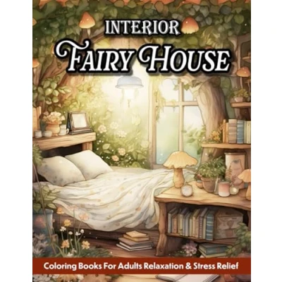 Abbildung von Fairy House Interior: Adult Coloring Book Home Interior Design With Magical Rooms And Fantasy Decorated Houses