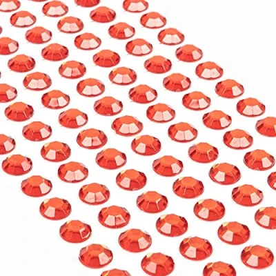Abbildung von Movoja Rote Strasssteine runde Glitzersteine 147 Stück 10 mm selbstklebend zum Verzieren und Basteln Schmucksteine aufkleben Steinchen Dekosteine Bastelsteine Rot