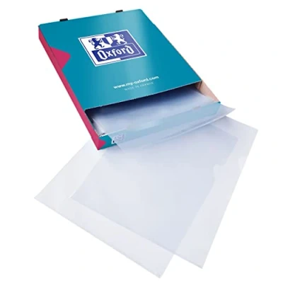 Abbildung von OXFORD 4 Boxen mit je 100 Fächern, hohe Widerstandsfähigkeit, A4, PVC, glatt, Dicke 15/100, farblos