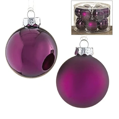 Abbildung von Geschenkestadl B4531394 Weihnachtskugel 2 Fach Sortiert Ø 6 cm Glas Lila 12 Stück